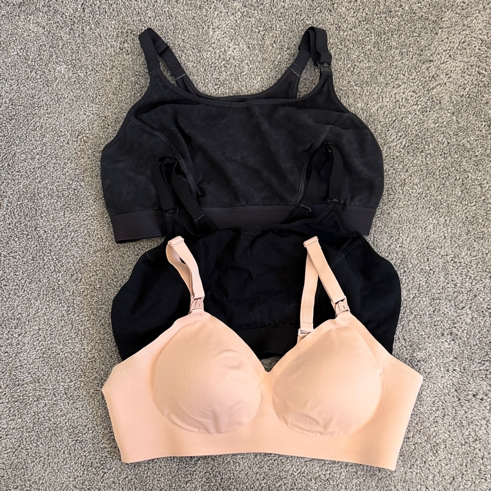 Bundle of 4 Nursing Bras - black and nude